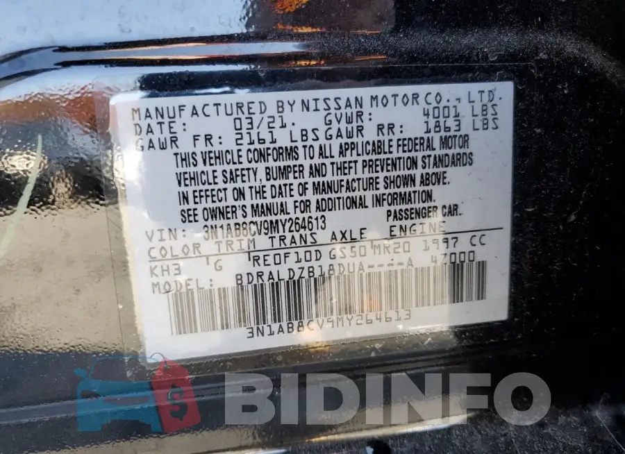 3N1AB8CV9MY264613 Photo# 12