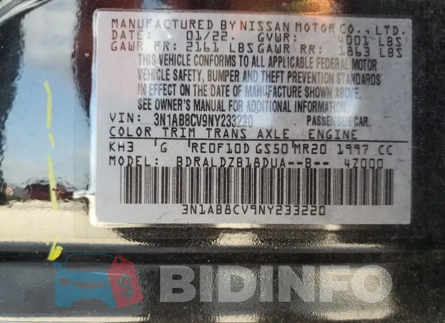 3N1AB8CV9NY233220 Photo# 12