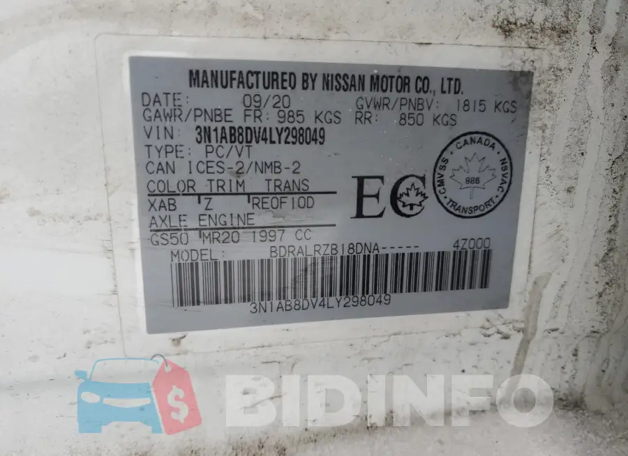 3N1AB8DV4LY298049 Photo# 12