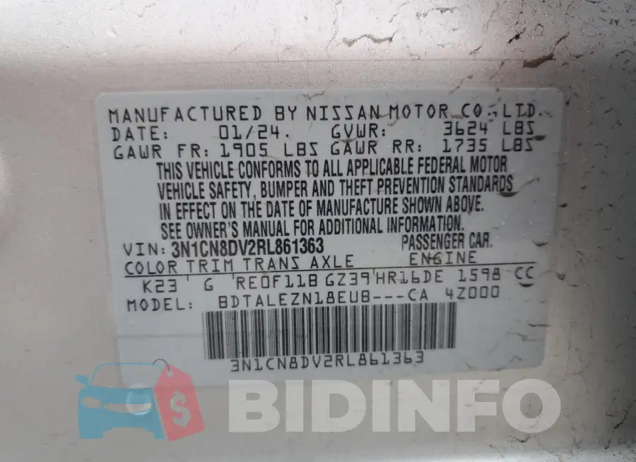 3N1CN8DV2RL861363 Photo# 12