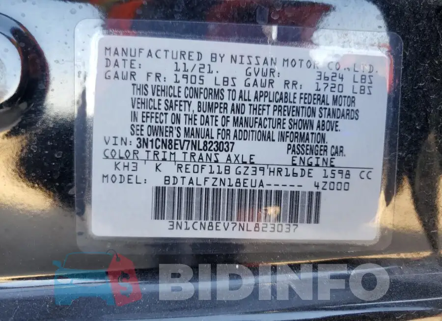 3N1CN8EV7NL823037 Photo# 13