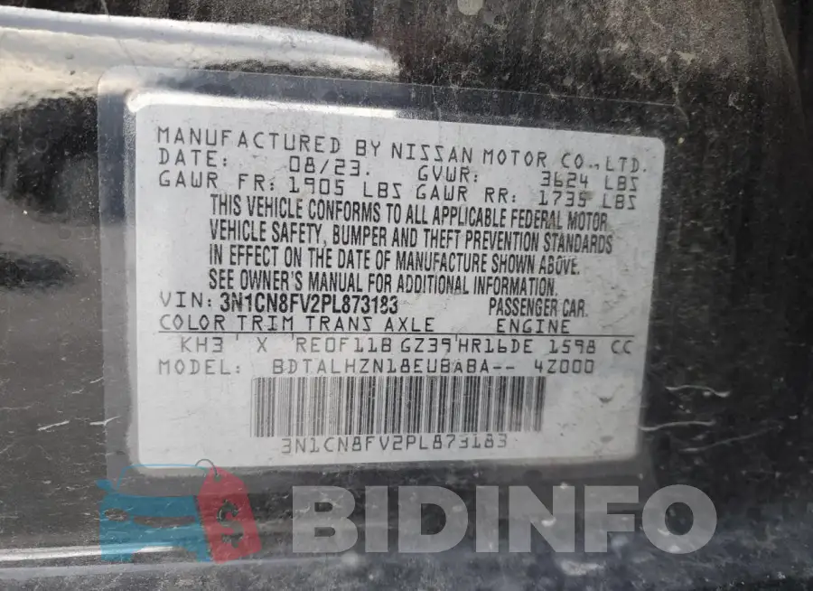 3N1CN8FV2PL873183 Photo# 13
