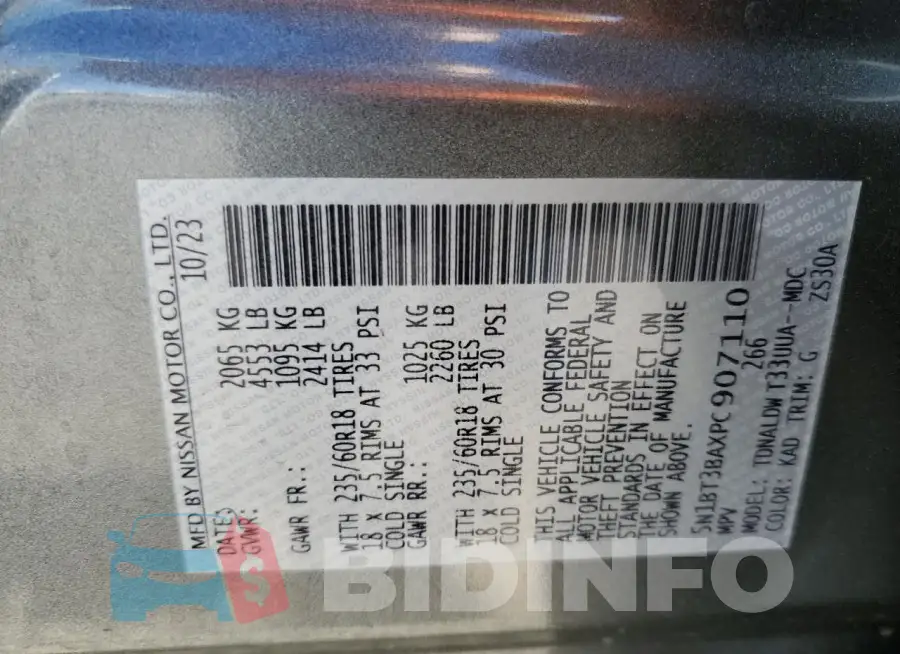 5N1BT3BAXPC907110 Photo# 14