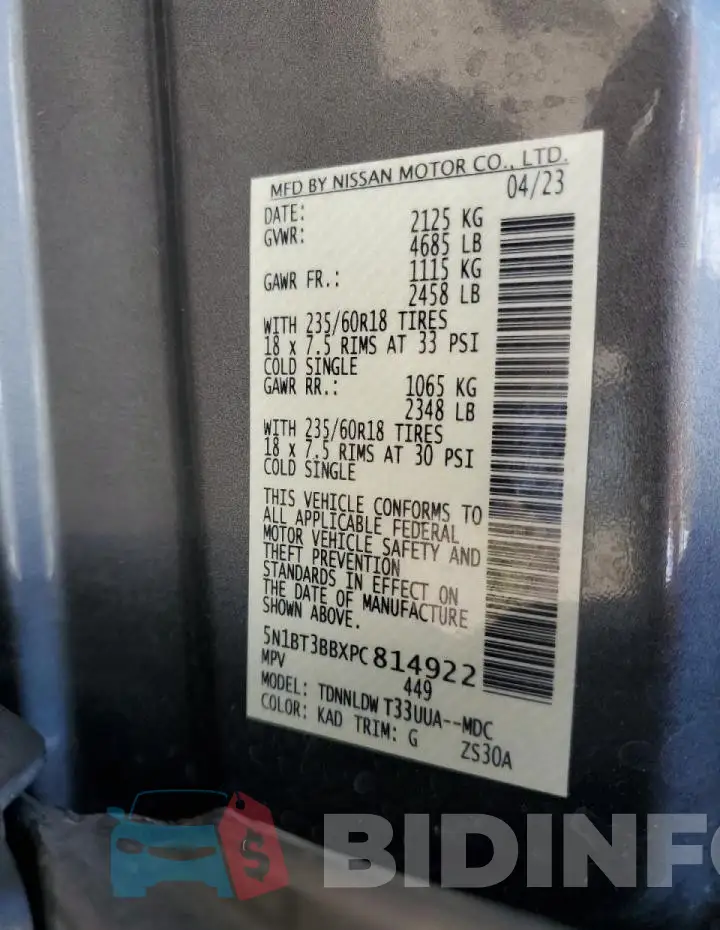 5N1BT3BBXPC814922 Photo# 13