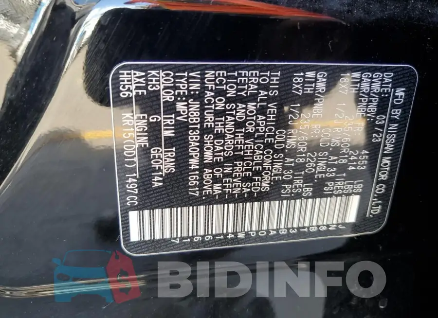 JN8BT3BA0PW416617 Photo# 13