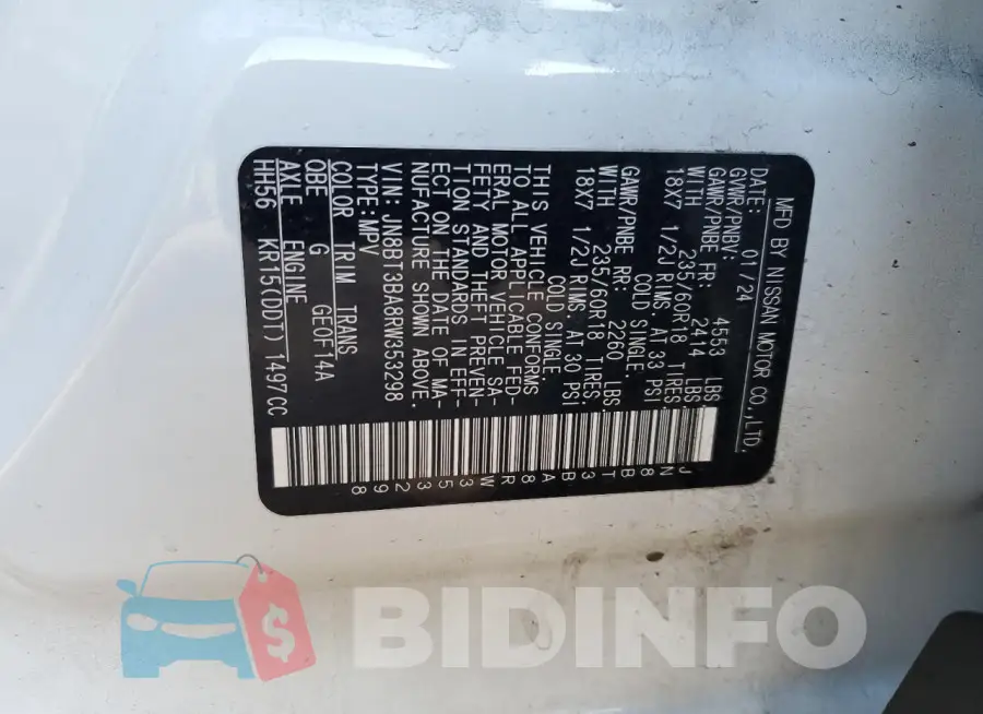 JN8BT3BA8RW353298 Photo# 13