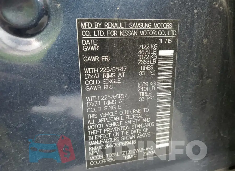 KNMAT2MV7GP619418 Photo# 13