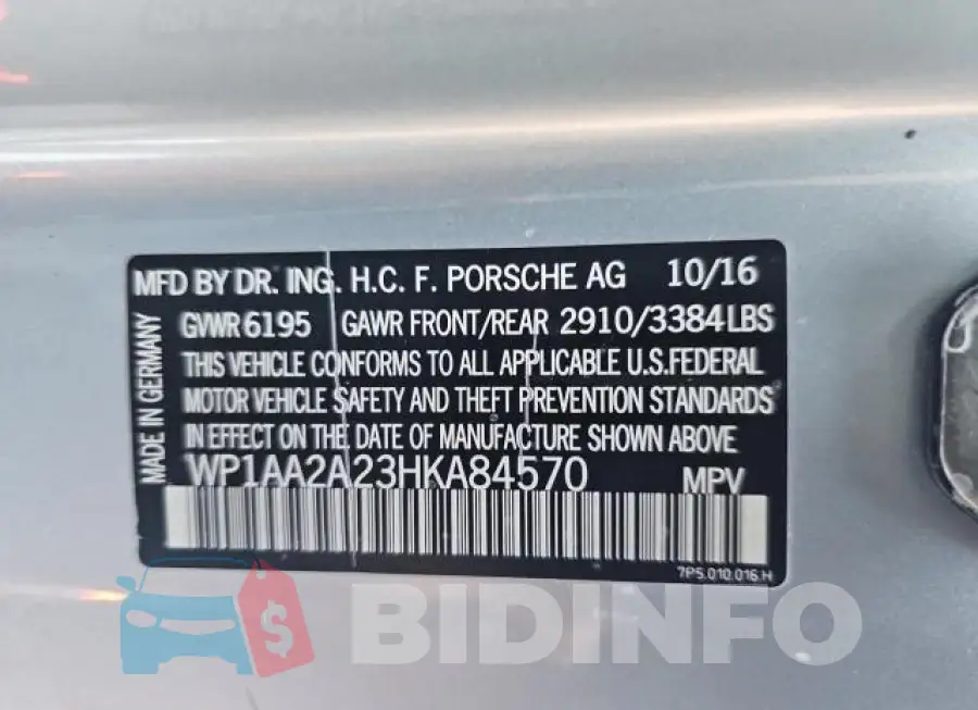 WP1AA2A23HKA84570 Photo# 10