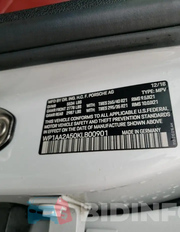 WP1AA2A50KLB00901 Photo# 12