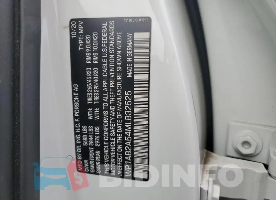 WP1AB2A54MLB32525 Photo# 13