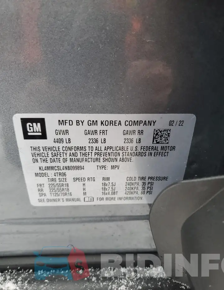 KL4MMCSL4NB099894 Photo# 14