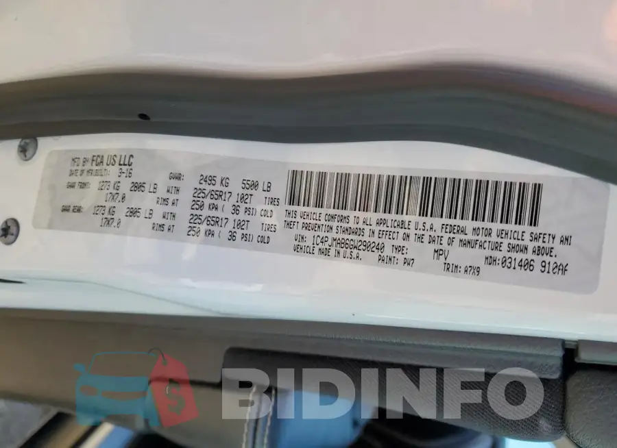 1C4PJMAB6GW290240 Photo# 13
