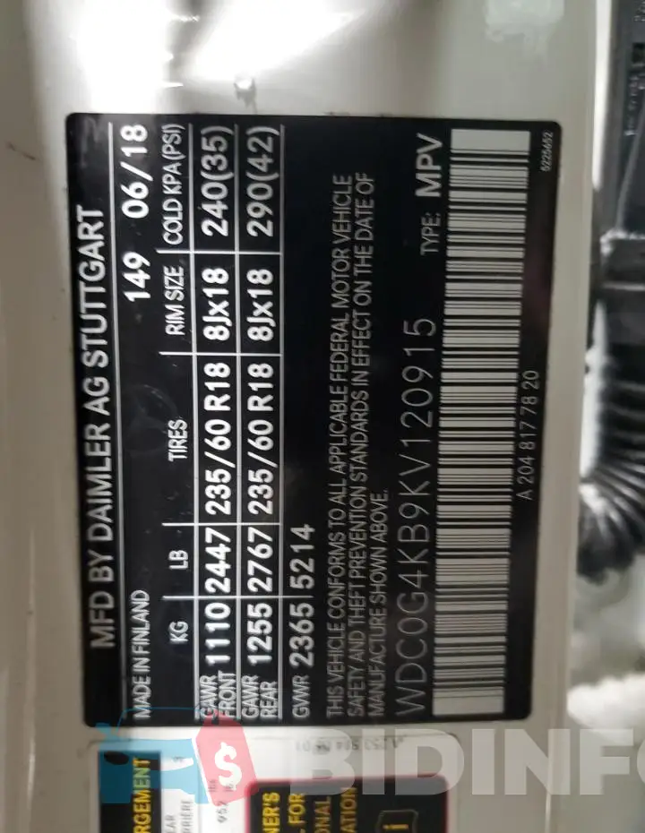 WDC0G4KB9KV120915 Photo# 13