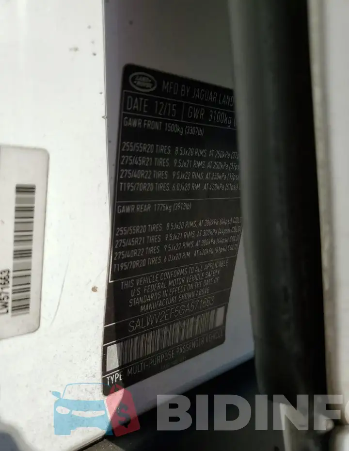 SALWV2EF5GA571663 Photo# 13