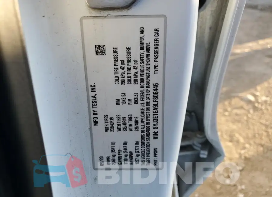 5YJ3E1EA9LF806446 Photo# 12