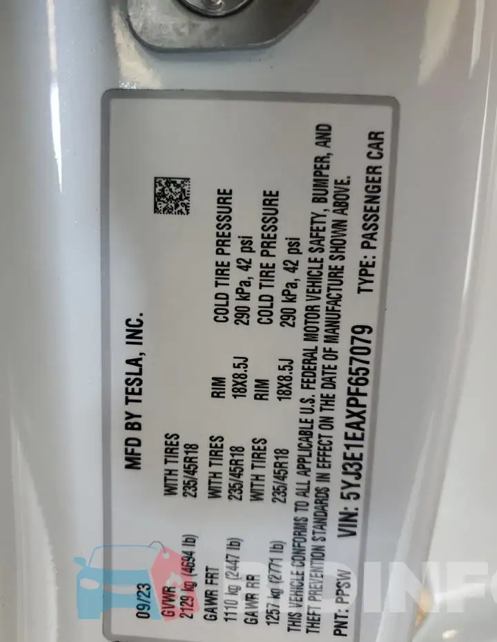 5YJ3E1EAXPF657079 Photo# 14