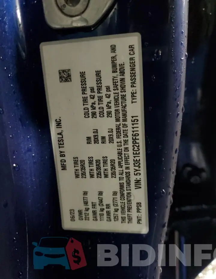 5YJ3E1EC2PF611151 Photo# 12