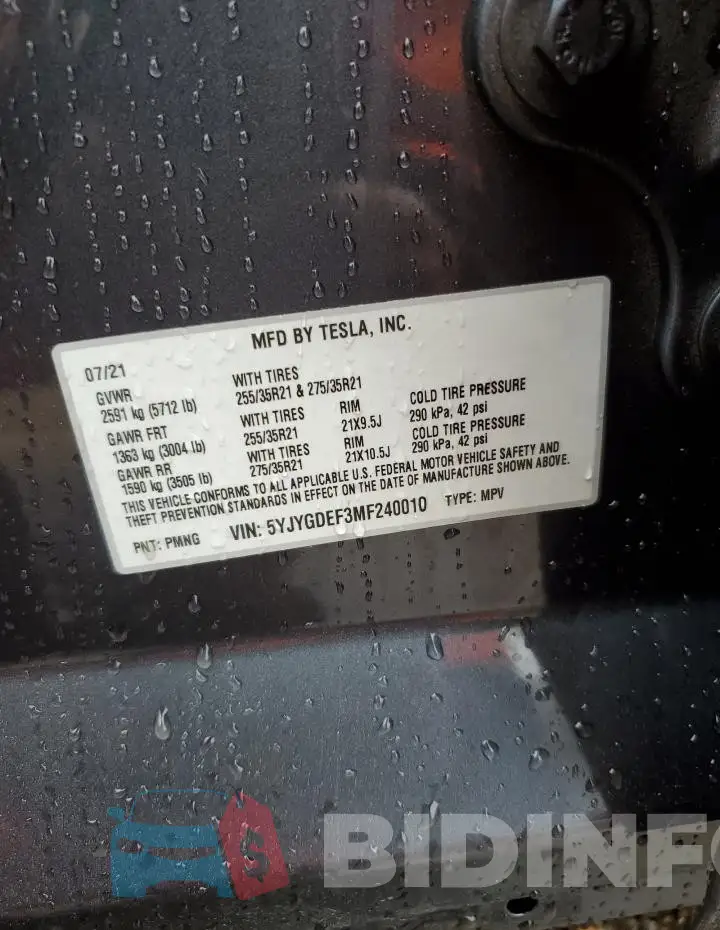 5YJYGDEF3MF240010 Photo# 13