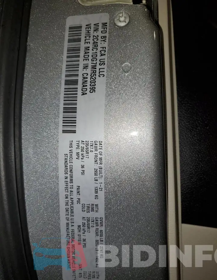 2C4RC1DG7MR520395 Photo# 13