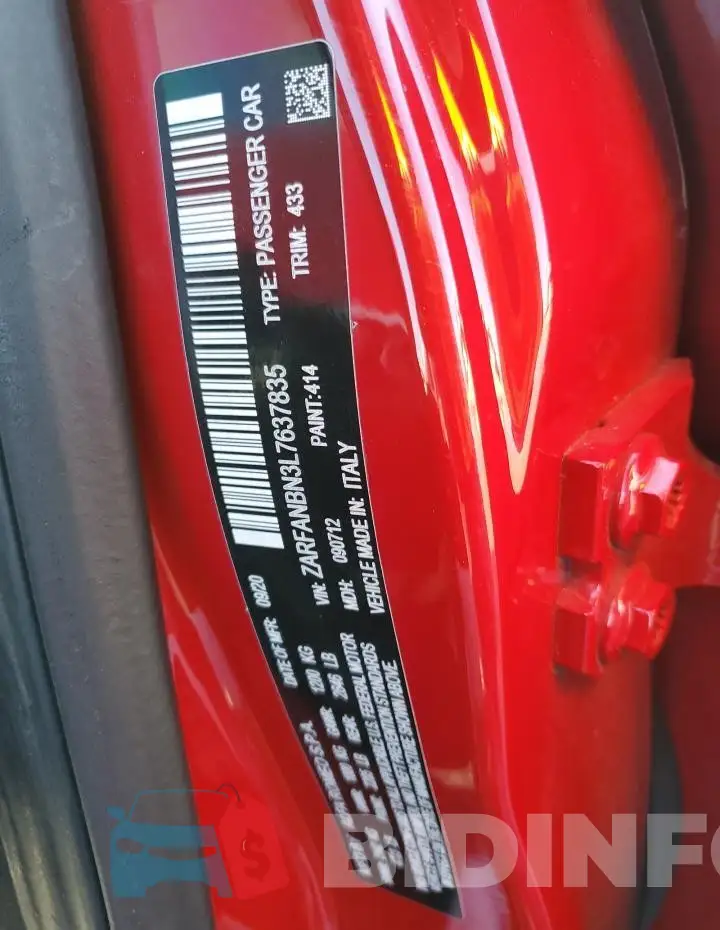 ZARFANBN3L7637835 Photo# 13