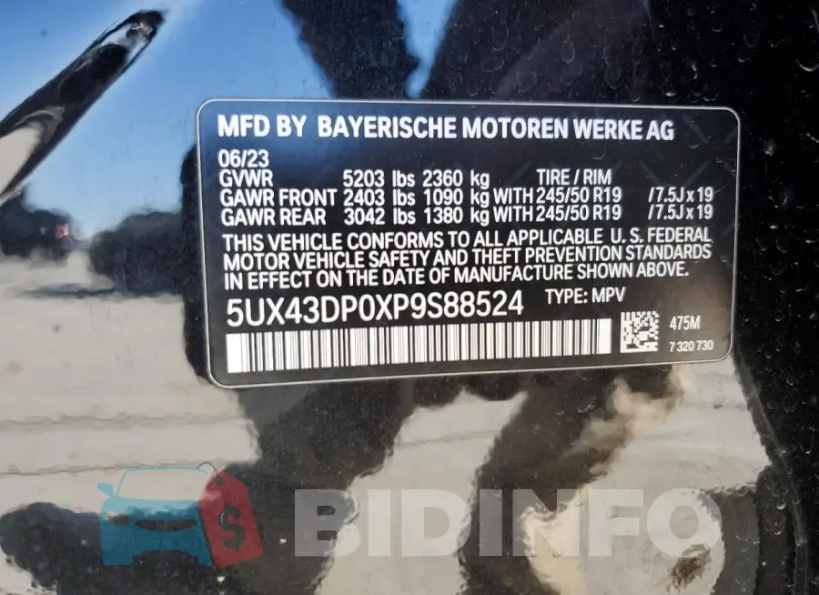 5UX43DP0XP9S88524 Photo# 13