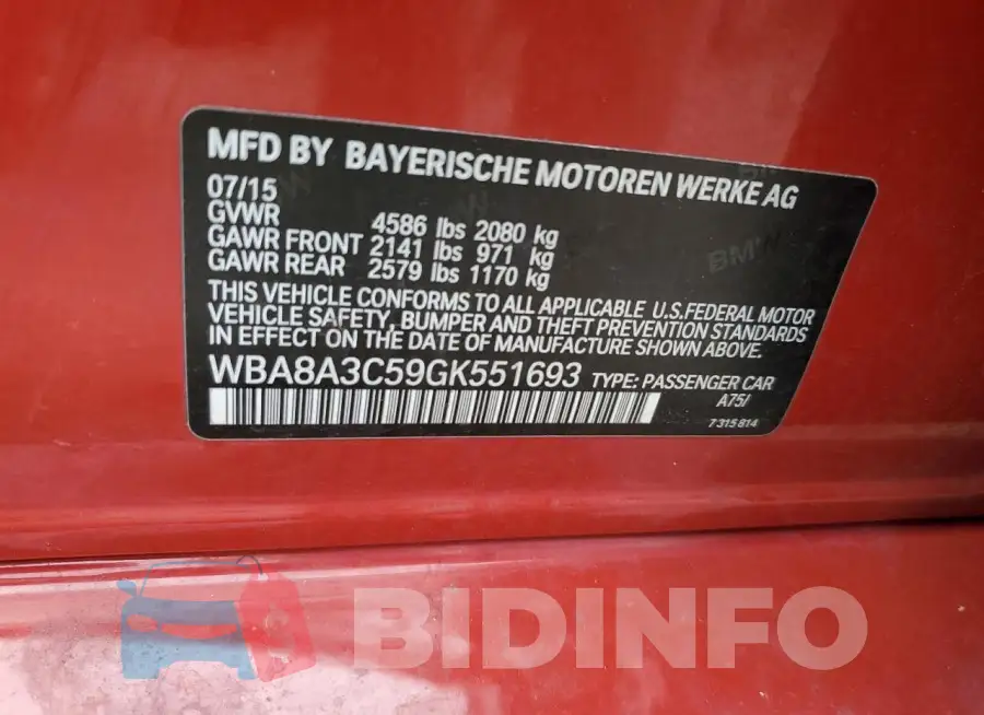 WBA8A3C59GK551693 Photo# 13