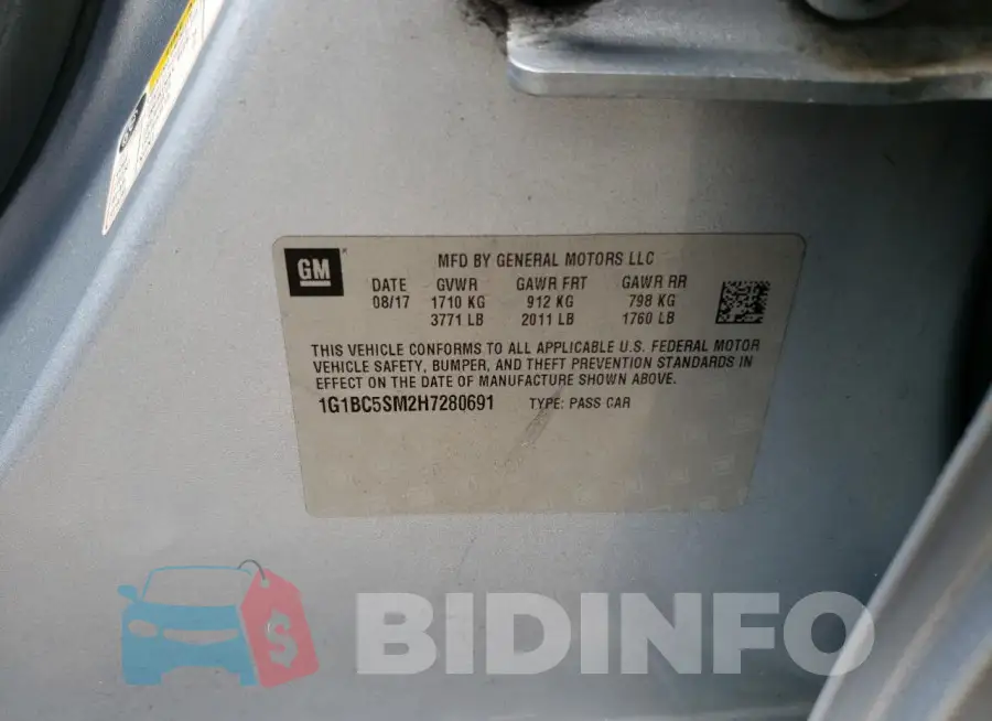 1G1BC5SM2H7280691 Photo# 12