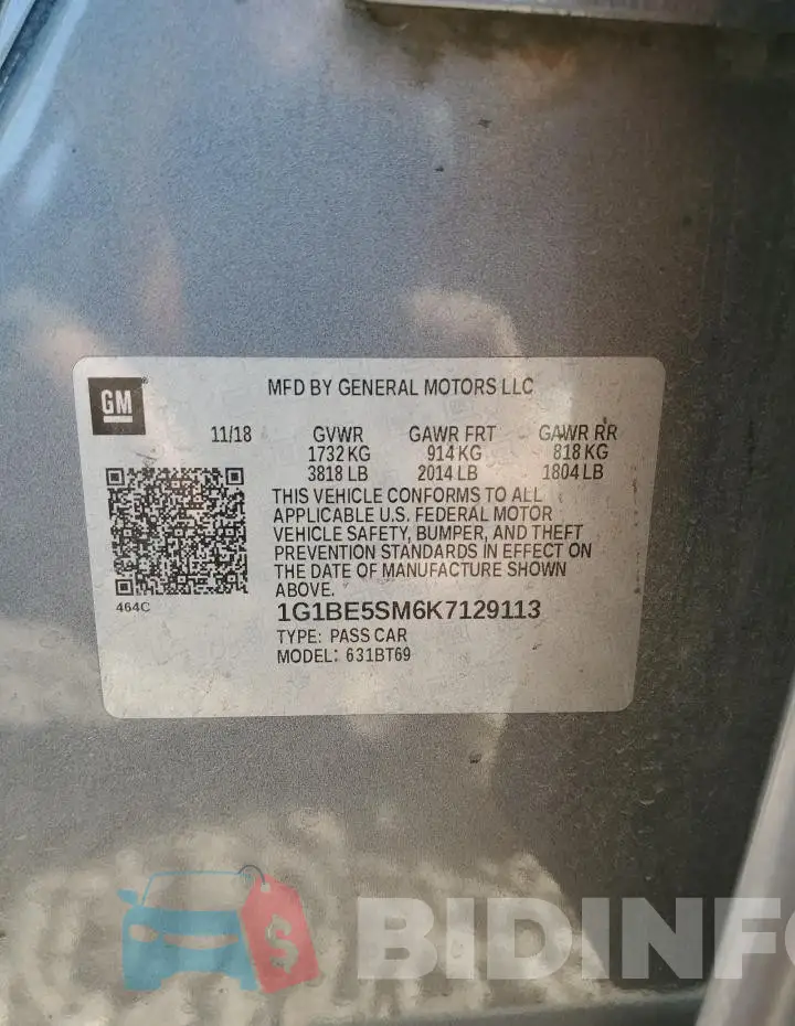 1G1BE5SM6K7129113 Photo# 12