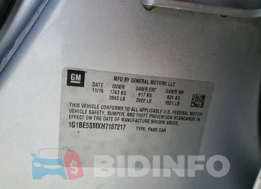 1G1BE5SMXH7187217 Photo# 12