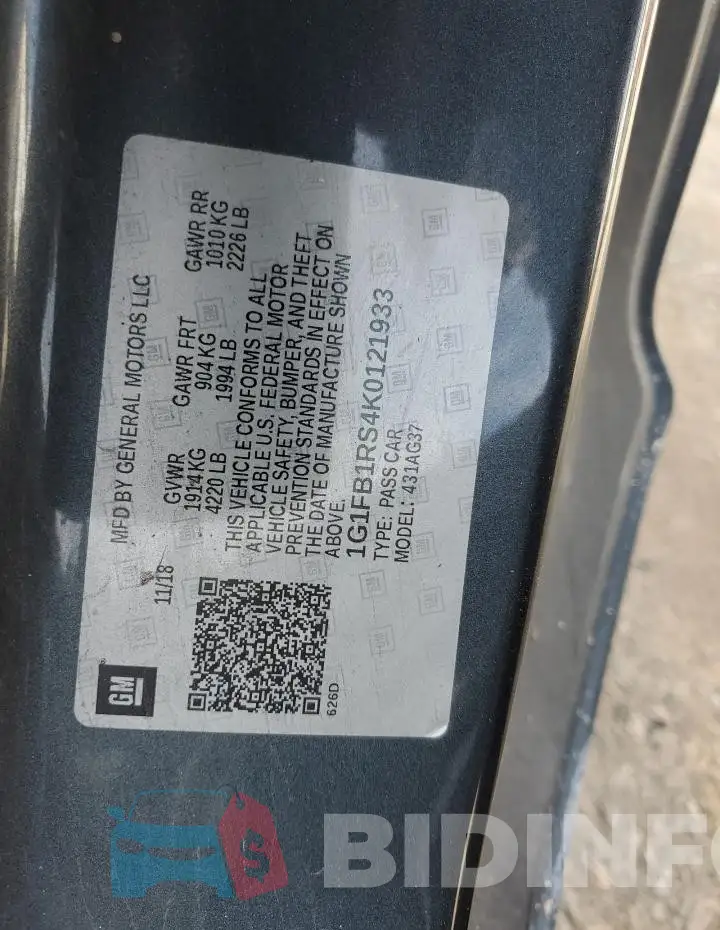 1G1FB1RS4K0121933 Photo# 12