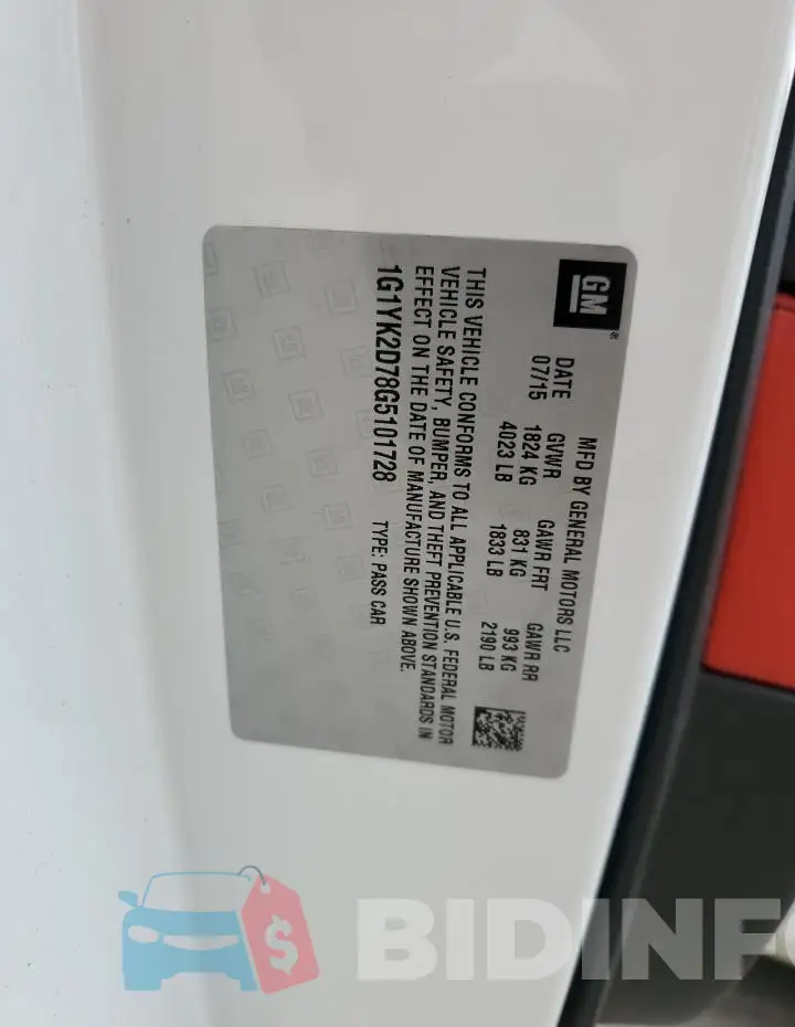 1G1YK2D78G5101728 Photo# 13