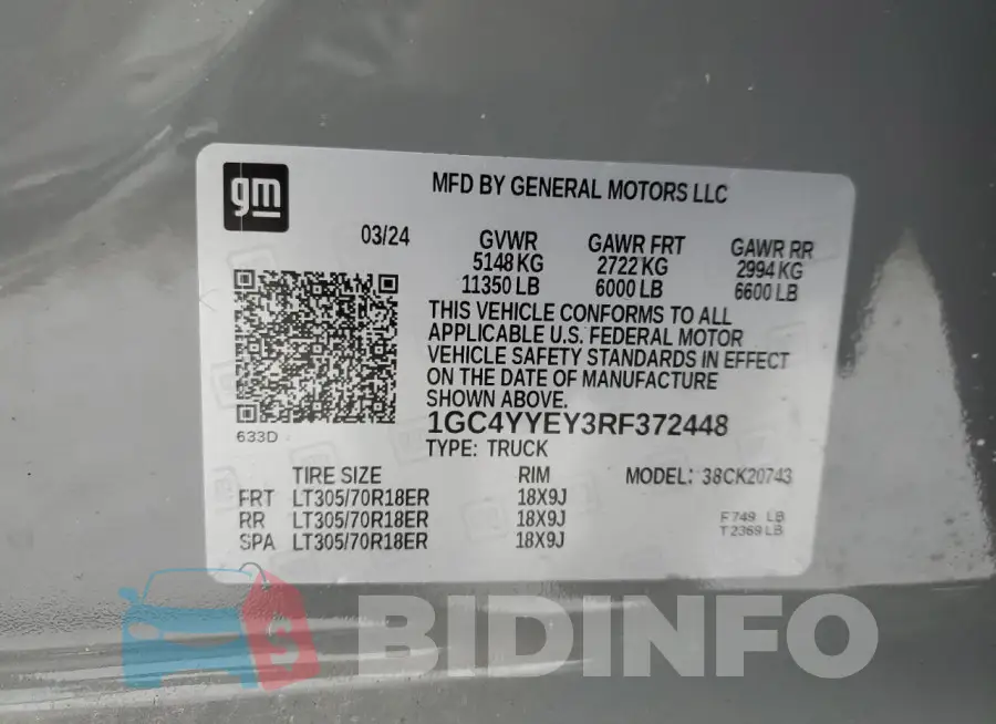 1GC4YYEY3RF372448 Photo# 12