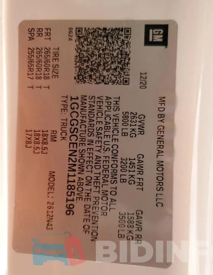 1GCGSCEN2M1185196 Photo# 13