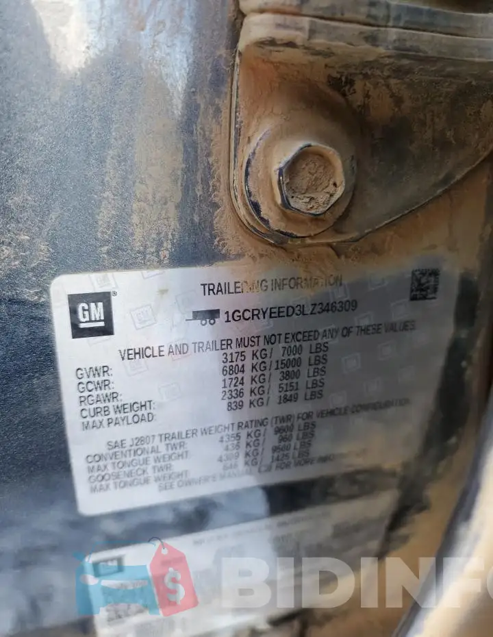 1GCRYEED3LZ346309 Photo# 12