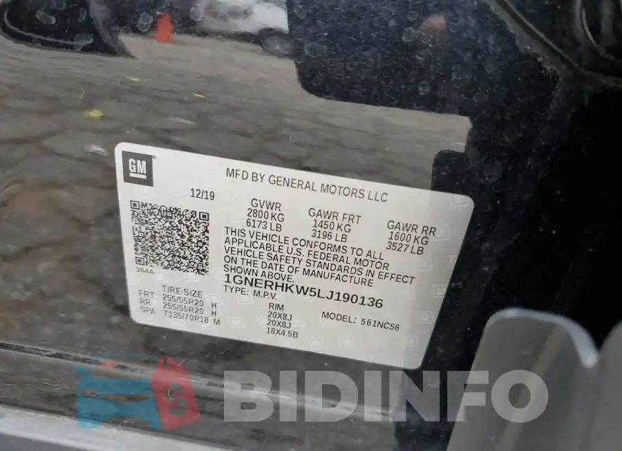 1GNERHKW5LJ190136 Photo# 13