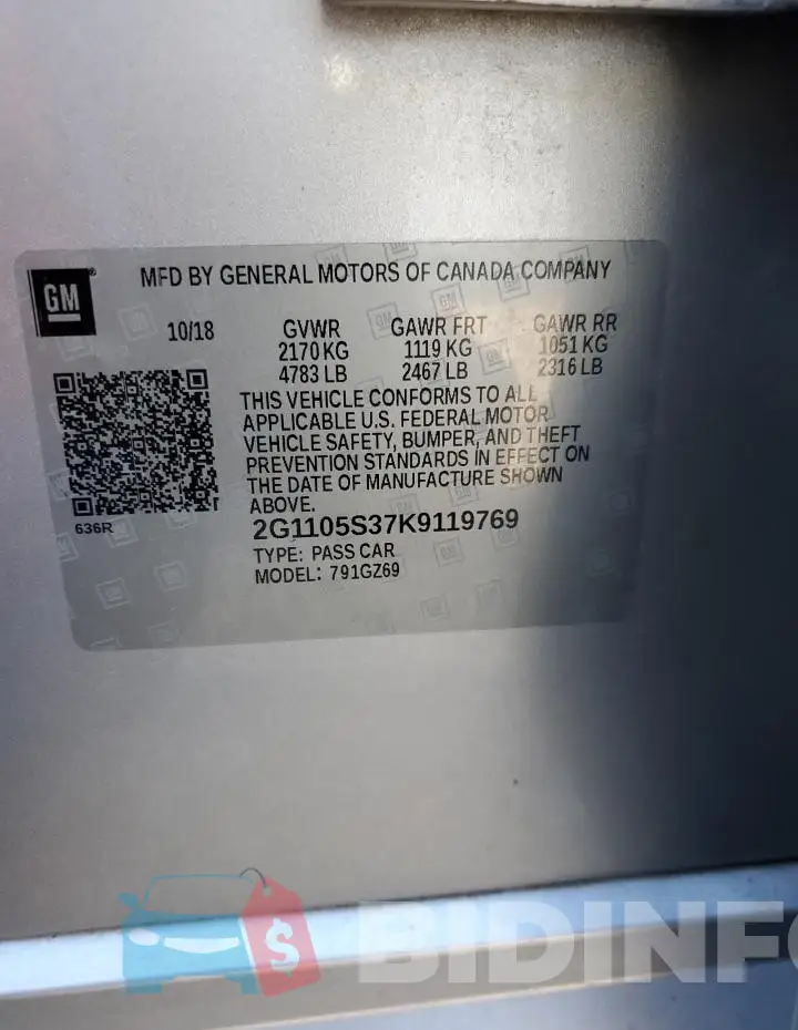 2G1105S37K9119769 Photo# 12