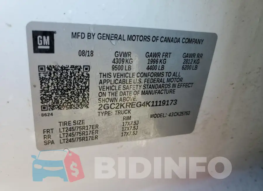 2GC2KREG4K1119173 Photo# 13