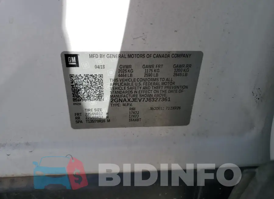 2GNAXJEV7J6327361 Photo# 12