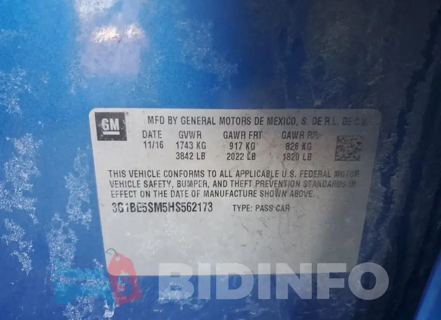 3G1BE5SM5HS562173 Photo# 12