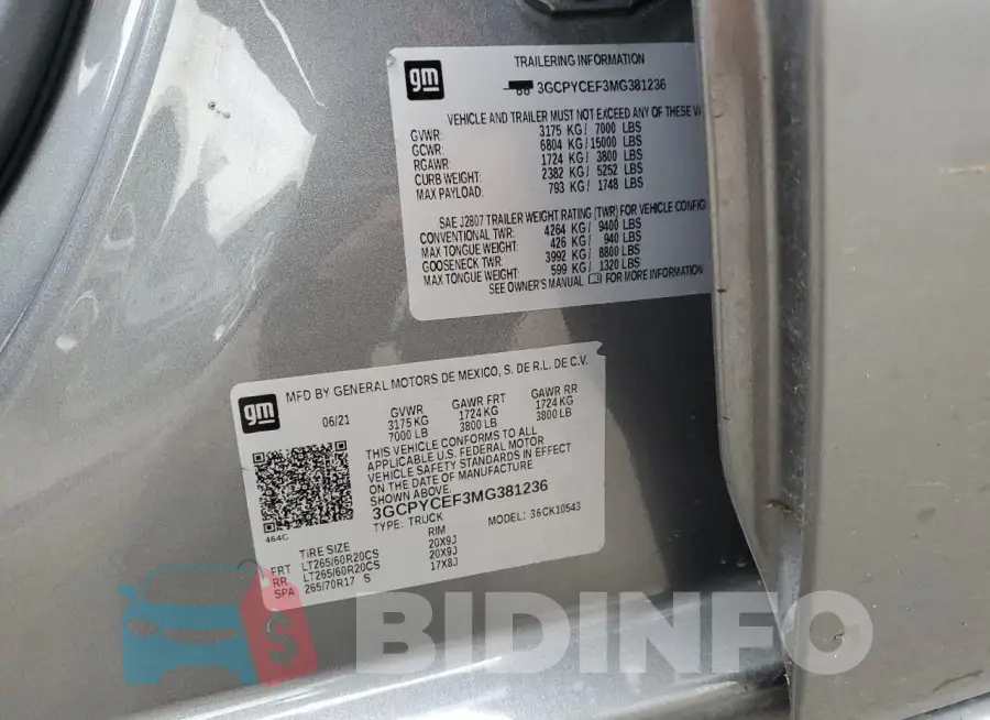 3GCPYCEF3MG381236 Photo# 12