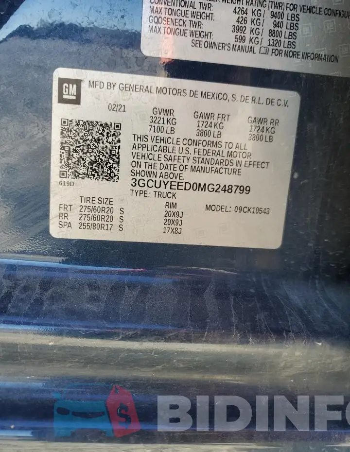 3GCUYEED0MG248799 Photo# 12