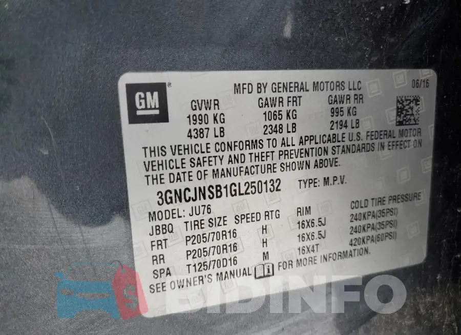 3GNCJNSB1GL250132 Photo# 12