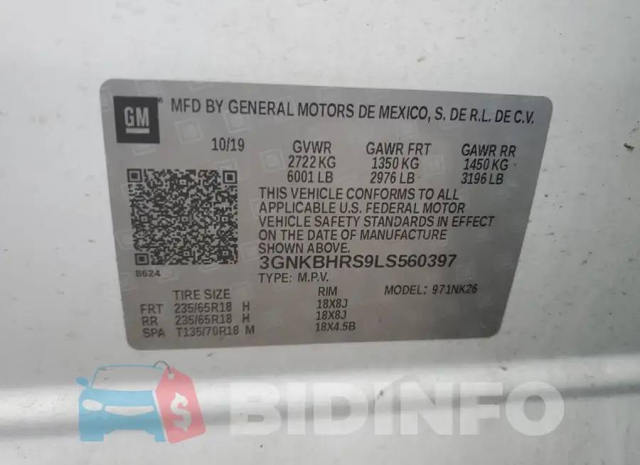 3GNKBHRS9LS560397 Photo# 13