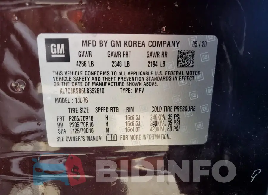 KL7CJKSB6LB352610 Photo# 13
