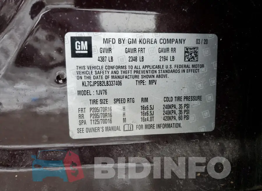 KL7CJPSB2LB337406 Photo# 12