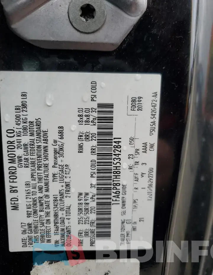 1FA6P8TH8H5342841 Photo# 12