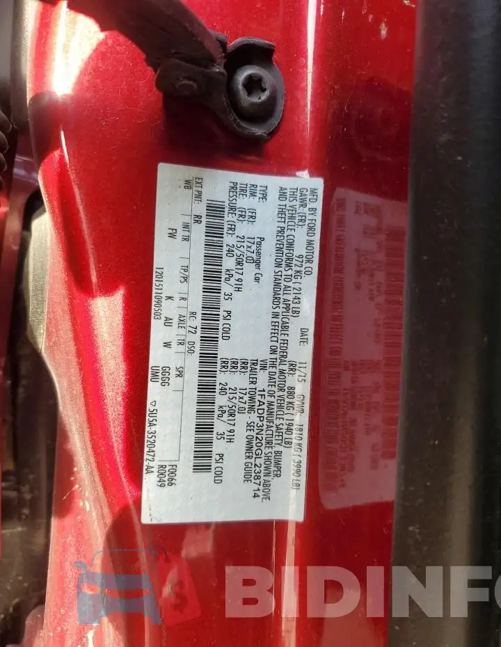 1FADP3N20GL238714 Photo# 12