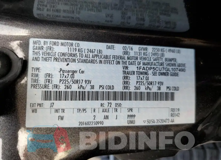 1FADP5CU7GL107490 Photo# 13