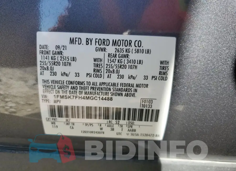 1FMSK7FH4MGC14488 Photo# 14
