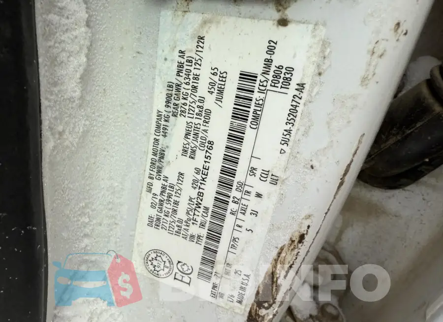 1FT7W2BT1KEE15768 Photo# 12